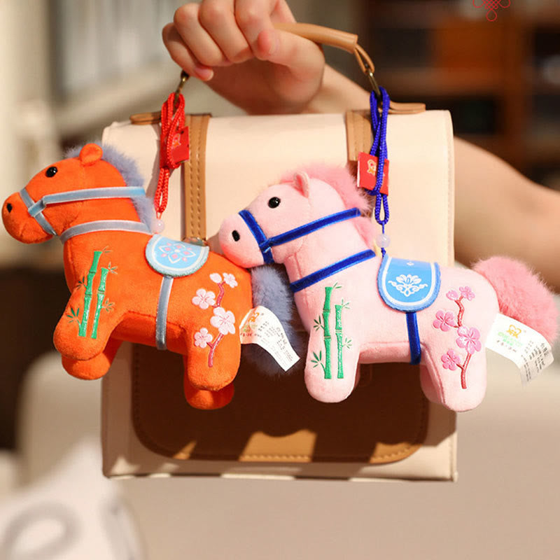 Buddha Stones Year of the Horse Bamboo Dragon Lotus Phoenix Plush Doll Home Decoration