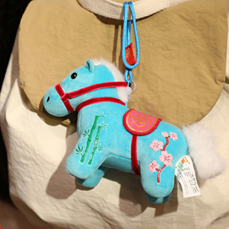 Buddha Stones Year of the Horse Bamboo Dragon Lotus Phoenix Plush Doll Home Decoration