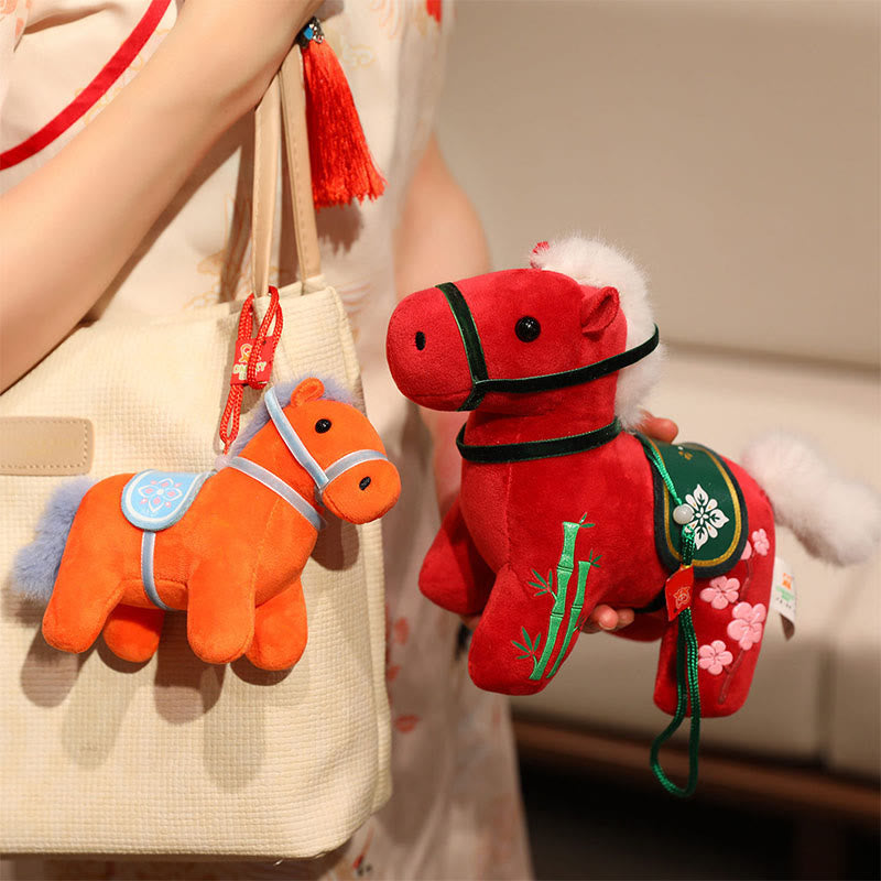 Buddha Stones Year of the Horse Bamboo Dragon Lotus Phoenix Plush Doll Home Decoration